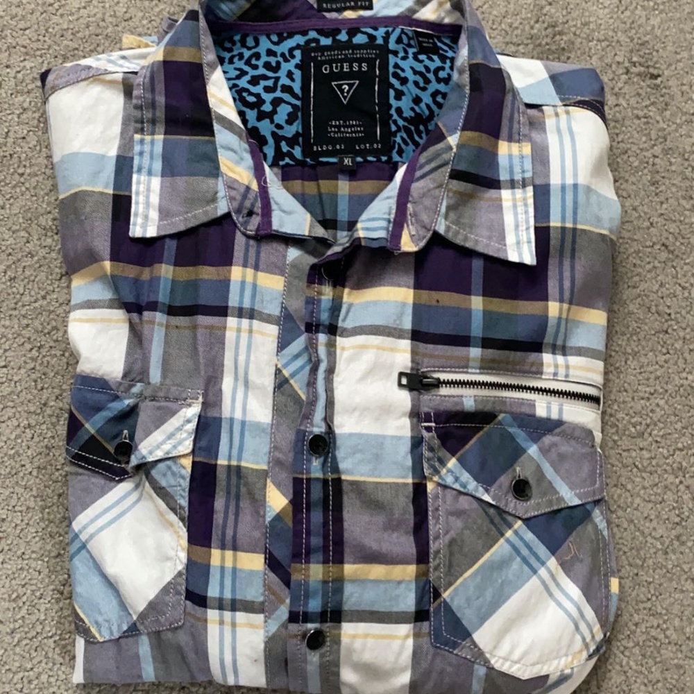 Guess Casual Mens Button Down Long Sleeve Shirt